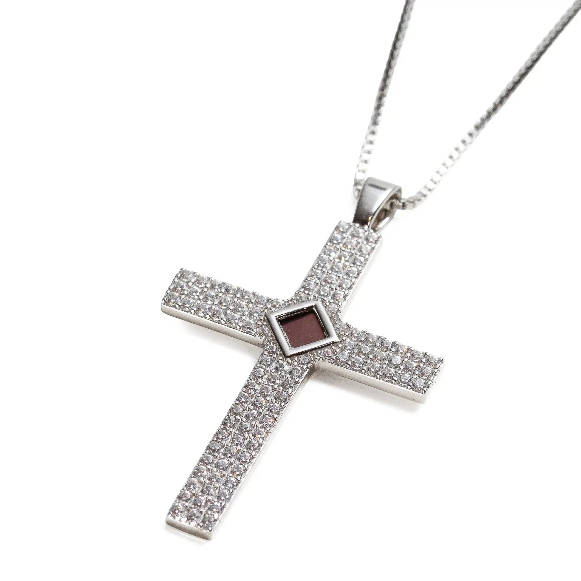 1.90 ct. t.w. Multi-Gemstone and .50 ct. t.w. Diamond Cross Pendant  Necklace in 14kt Yellow Gold | Ross-Simons
