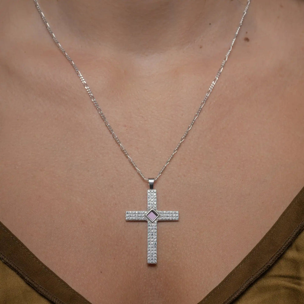 Gemstone Cross Necklace - Jewelry with the Bible